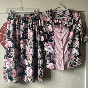 Vintage two piece matching skirt set by Connections